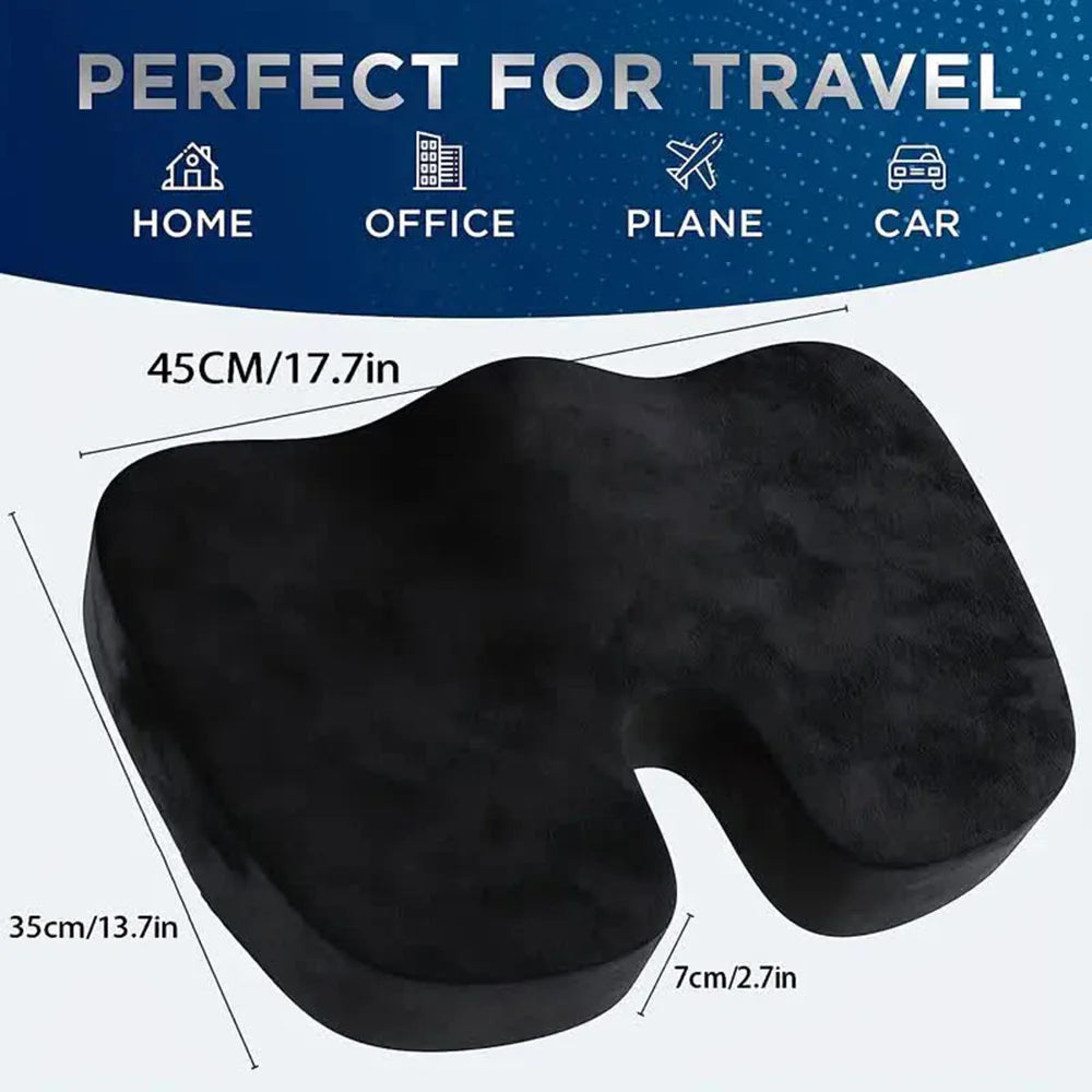 Travel Memory Foam Seat Cushion – U-Shaped Orthopedic Pillow for Hip & Tailbone Support - Image 3