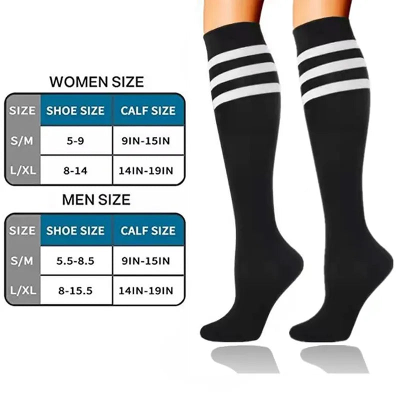 30mmHg Knee-High Compression Socks – Unisex Sports & Medical Support for Edema, Diabetes, and Varicose Veins - Image 2