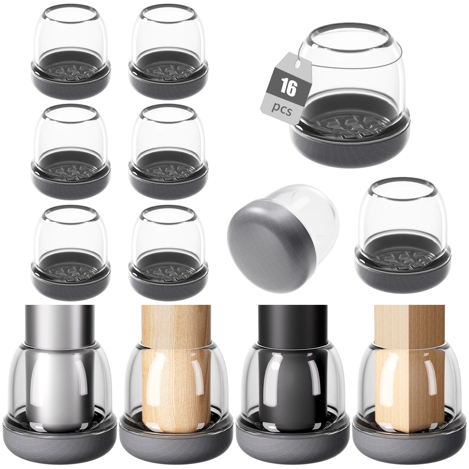 16PCS Round Chair Leg Floor Protectors – Graphene Nylon Bottom Pads for Smooth, Hair-Free Gliding - Image 14