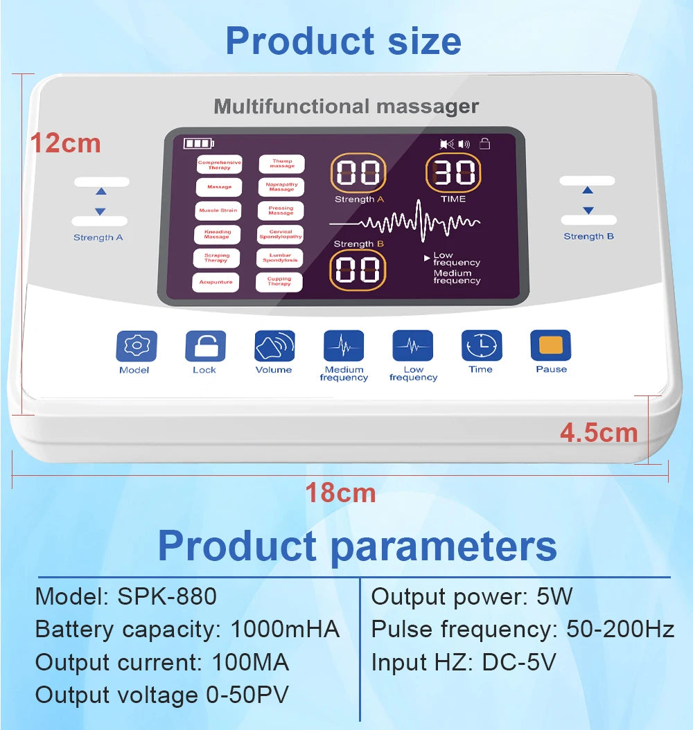 12-Modes TENS & EMS Therapy Device – Low Frequency Electronic Muscle Stimulator - Image 6