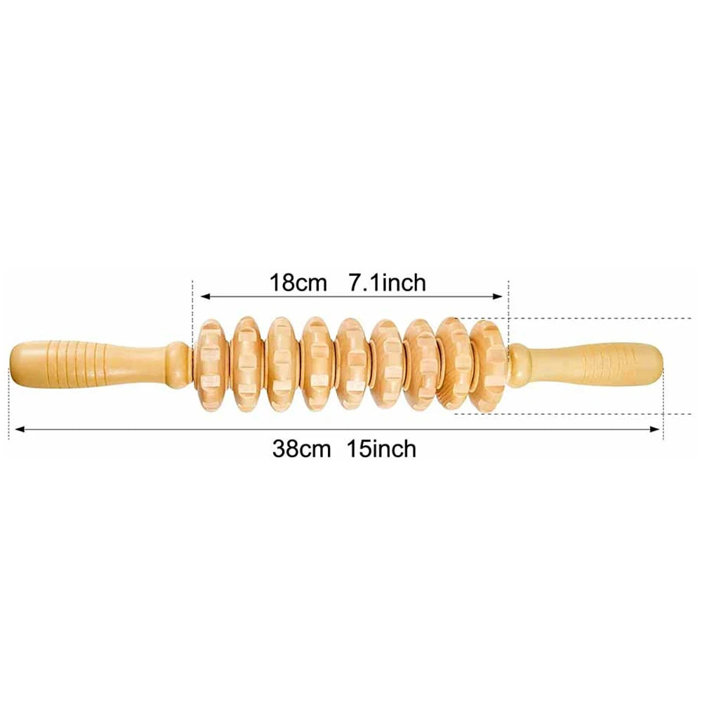 12-Wheel Wood Therapy Roller Stick – Curved Maderoterapia Colombiana Massager for Lymphatic Drainage - Image 16
