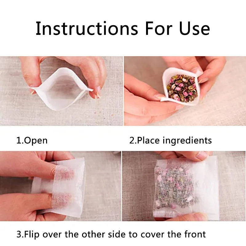 100 Pack Magik Disposable Tea Filter Bags – Flip-Over Seal Empty Teabags for Loose Leaf & Herbs - Image 5