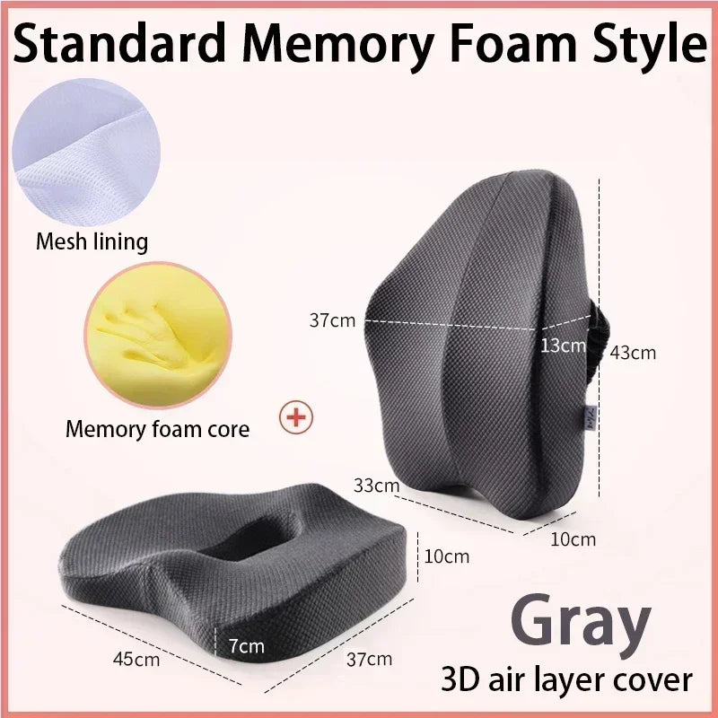 Memory Foam Seat Cushion Set – Orthopedic Support for Coccyx, Lumbar & Hemorrhoid Relief - Image 8