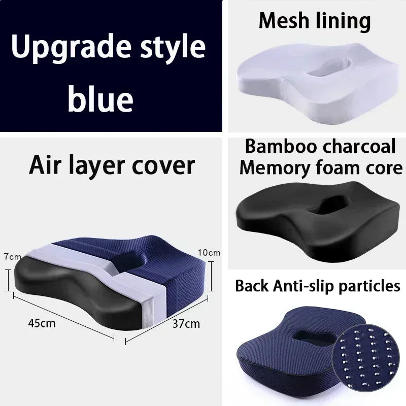 Memory Foam Seat Cushion Set – Orthopedic Support for Coccyx, Lumbar & Hemorrhoid Relief - Image 22