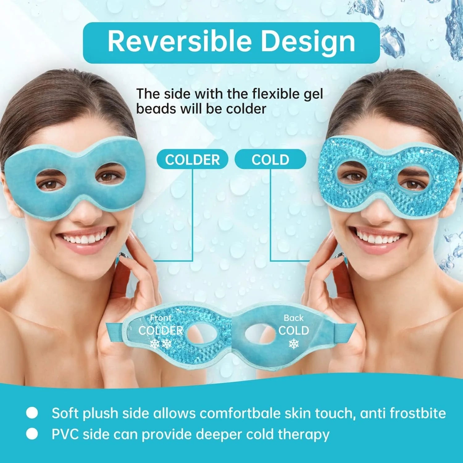 Ice Eye Mask – Reusable Hot & Cold Gel Bead Compress with Eye Holes - Image 5