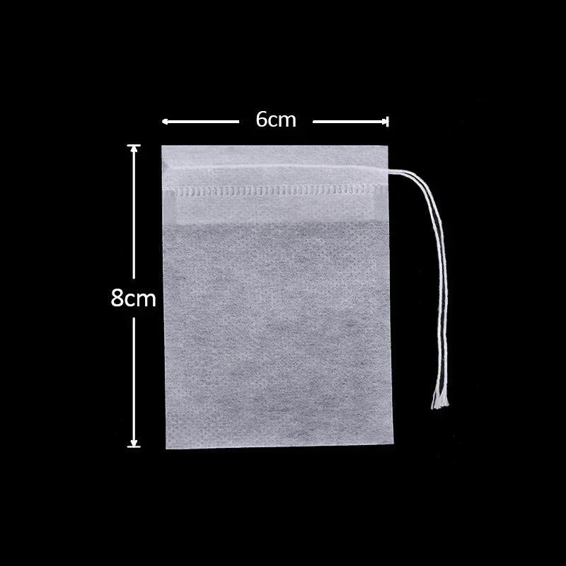 500/50pcs Disposable Tea Filter Bags – Non-Woven Fabric with Drawstring for Tea, Coffee & Spices - Image 12