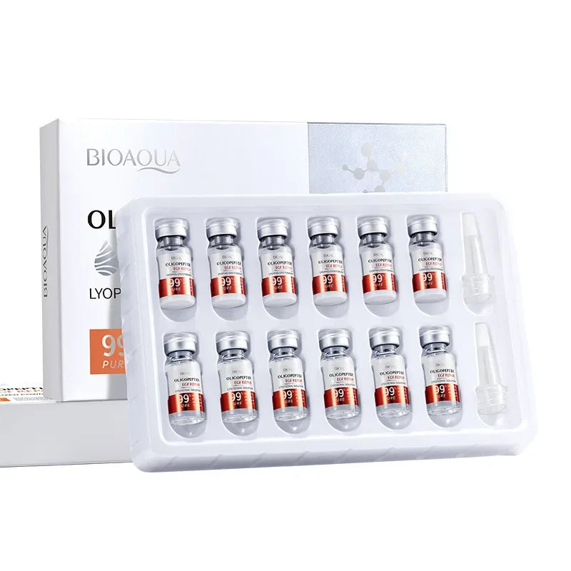 BIOAOUA Oligopeptide Face Skin Repair Freeze-Dried Powder Set – Hyaluronic Acid Essence for Sensitive Skin