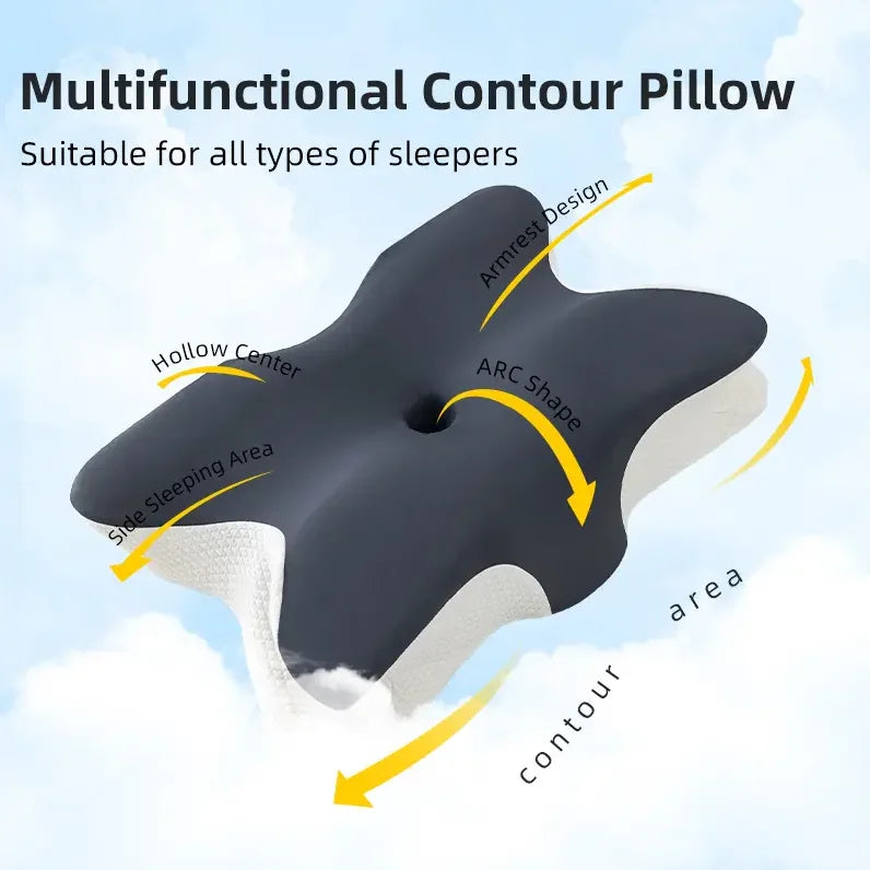 Butterfly Shape Cervical Pillow – Orthopedic Memory Foam Neck Protection Pillow - Image 2