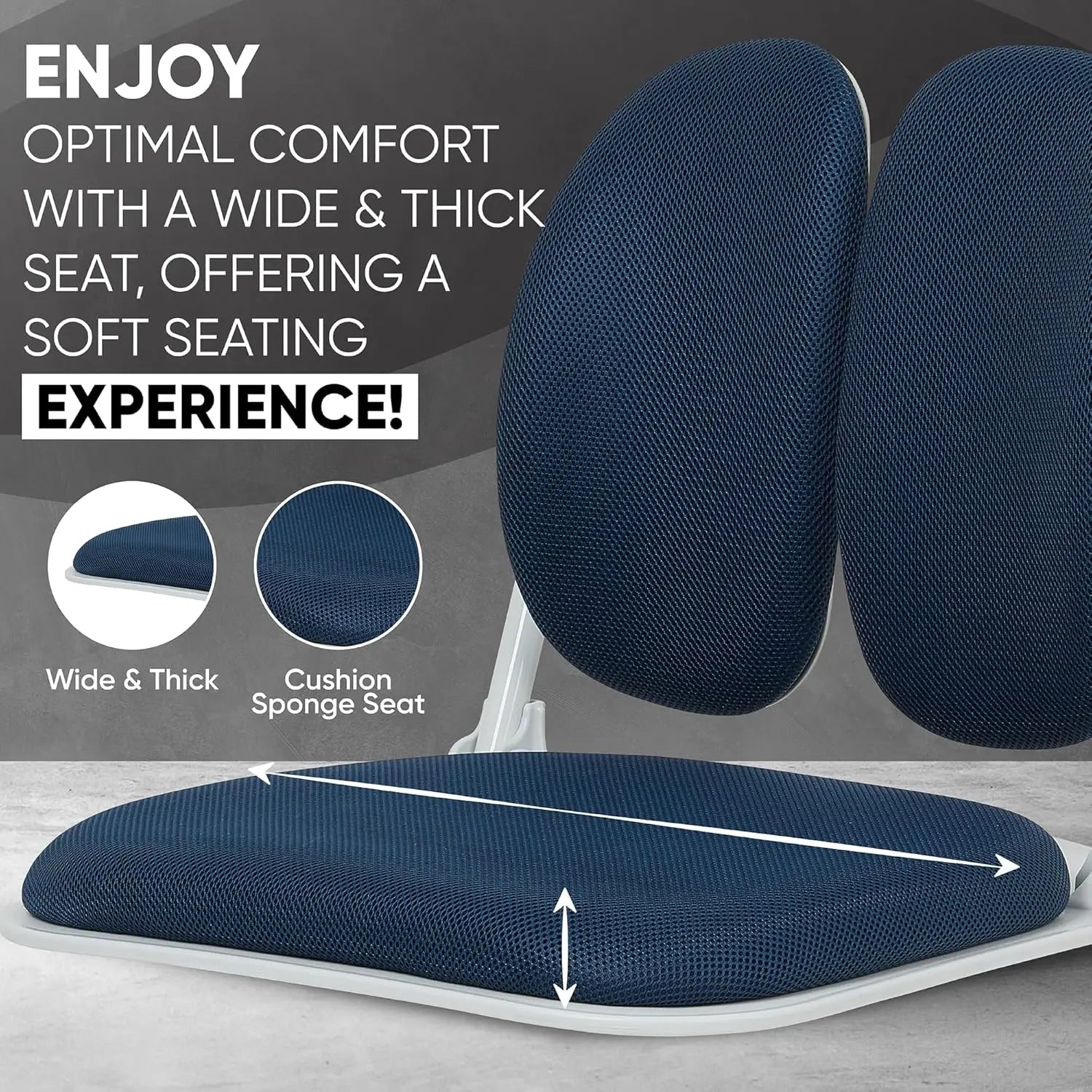 Dual-Backrests Ergonomic Floor Chair – Back Support for Meditation, Gaming & Reading - Image 4