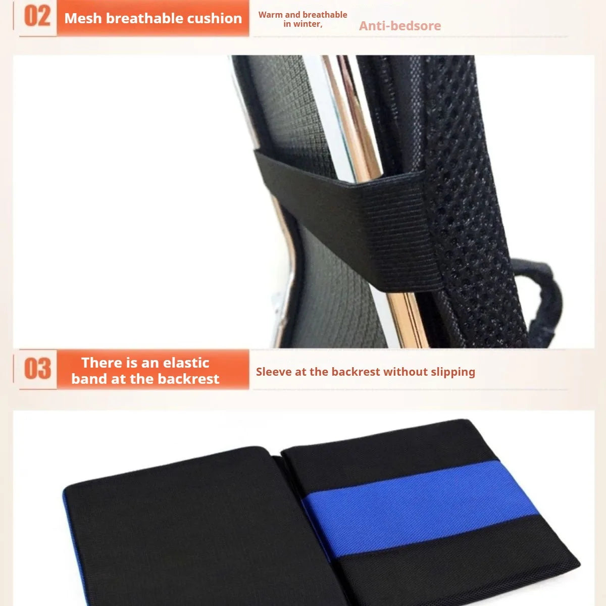 Wheelchair Backrest Cushion – Posture Support for Elderly - Image 3