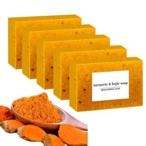 100g Turmeric Handmade Soap β Lemon Kojic Acid Soap for Face & Body Care (1/3/5pcs)