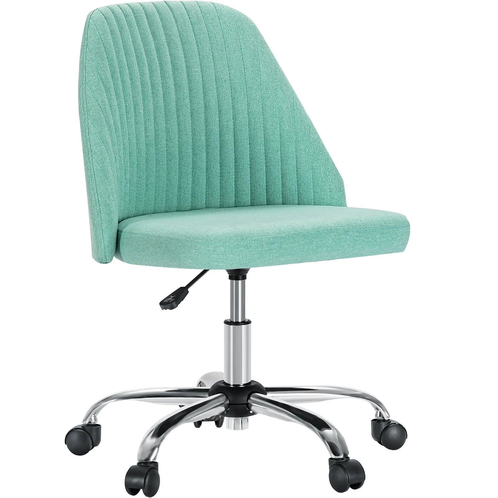 JHK Armless Small Desk Office Chair – Cute Swivel Vanity Chair with Backrest & Wheels - Image 7