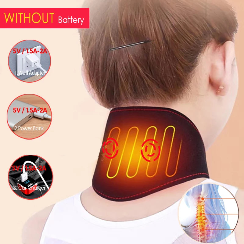 Electric Heated Cervical Massage Strap – Adjustable Neck Protection for Autumn & Winter Warmth