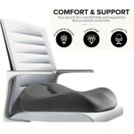 Memory Foam Coccyx Cushion – Tailbone & Sciatica Pain Relief for Office & Car Seats