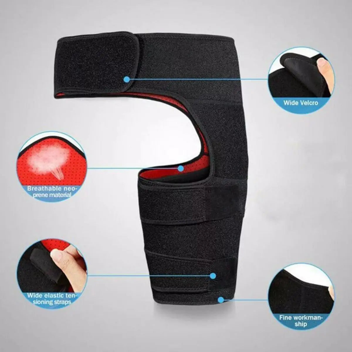 Hip Brace & Thigh Compression Sleeve – Support Wrap for Hip Pain, Sciatica, Hamstring & Groin Strains - Image 3