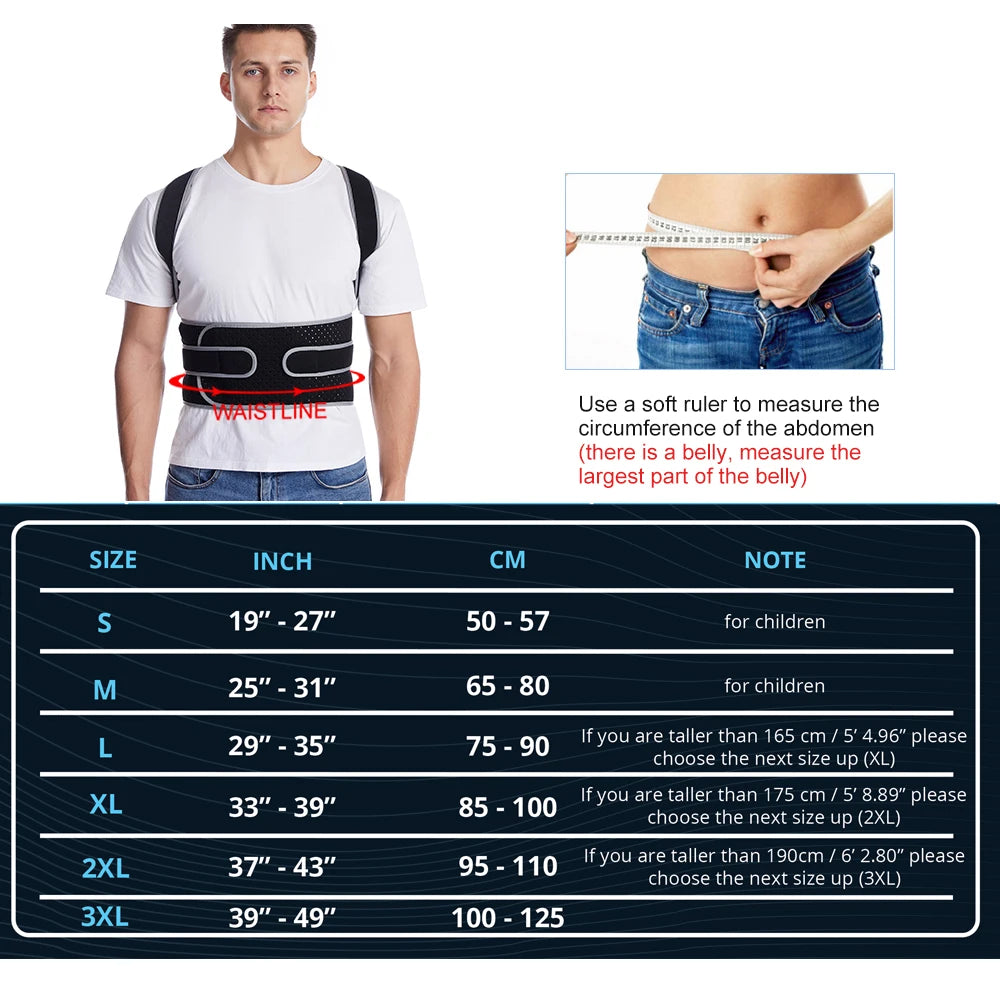 Straight Back Posture Corrector – Adjustable Shoulder & Lumbar Support Brace with Spine Plate - Image 2