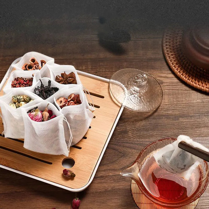 Disposable Tea Filter Bags – Non-Woven Fabric Empty Tea Bags with String & Heat Seal - Image 3