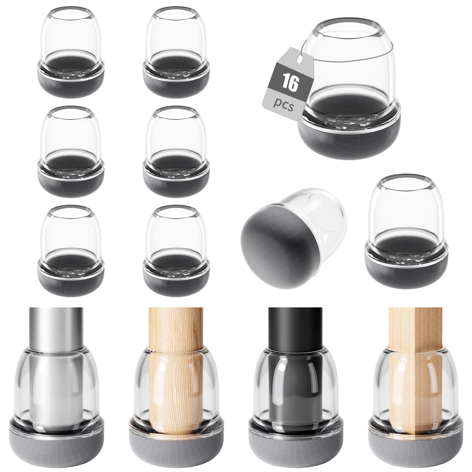 16PCS Round Chair Leg Floor Protectors – Graphene Nylon Bottom Pads for Smooth, Hair-Free Gliding - Image 15
